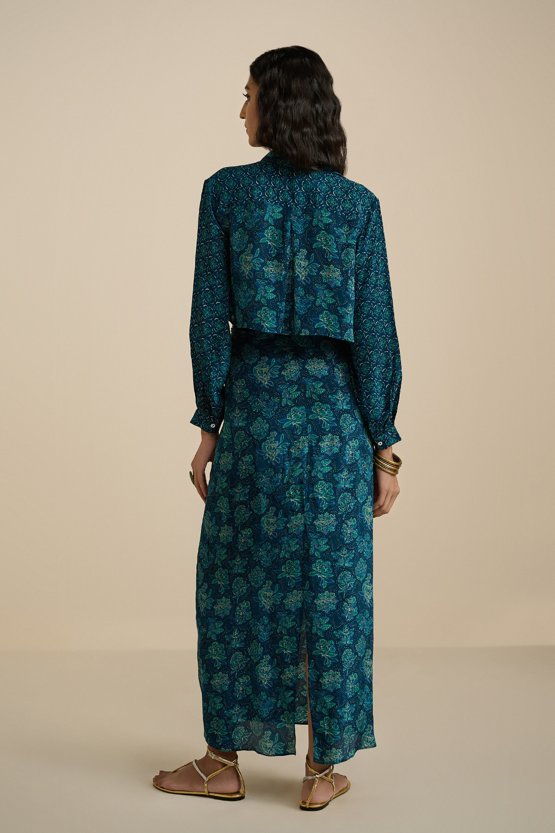 Meetha Ber Indigo Skirt Set, Indigo, image 5